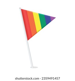 Vector 3d lgbt pride month flags on white.