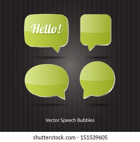 Vector 3d light green glossy speech bubbles