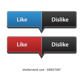 Vector 3d like and dislike button