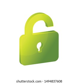 Vector 3D lock icon. 3D lock icon. 3D security icon. Security vector icon