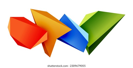 Vector 3d low poly triangle geometric design elements