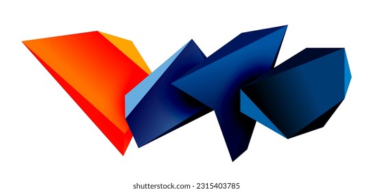 Vector 3d low poly triangle geometric design elements