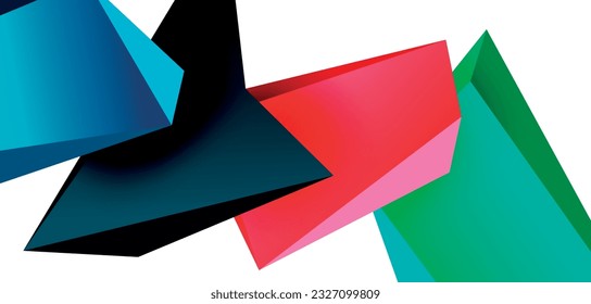 Vector 3d low poly triangle geometric design elements