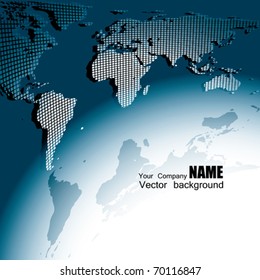 Vector 3D Map Earth. Square Style