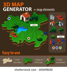Vector 3d map generator