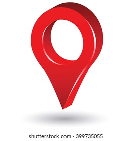 Vector 3D map pointer icon