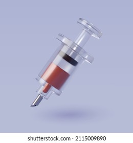 Vector 3d of Medical Syringe, healthcare and medical concept. Eps 10.