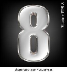 Vector 3d metal number collection - 8. Eps 8 using mesh.