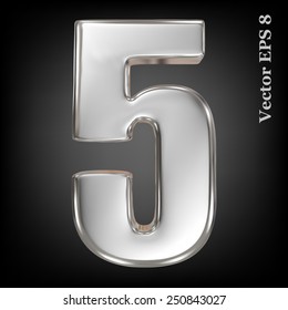 Vector 3d metal number collection - 5. Eps 8 using mesh.