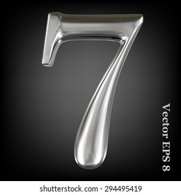 Vector 3d metal number collection - 7. Eps 8 using mesh.