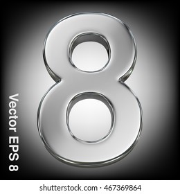 Vector 3d metal number collection - 8. Eps 8 using mesh.