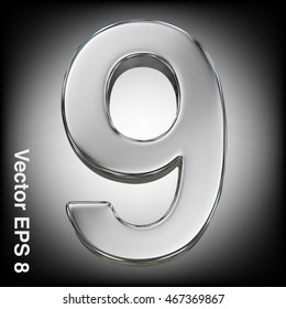 Vector 3d Metal Number Collection - 9. Eps 8 Using Mesh.