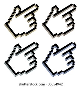 vector 3d metallic cursors