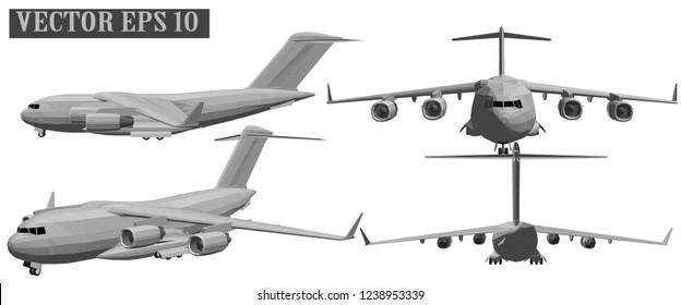 Vector 3D Military Aircraft Warrior