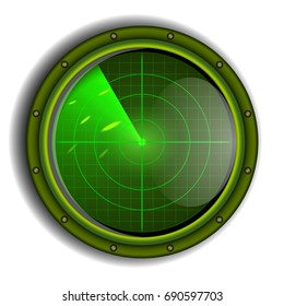 vector 3d military radar on a white background