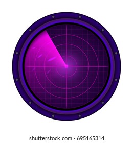 vector 3d military radar on a white background