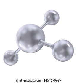 Vector 3d model of silver molecule isolated on white background