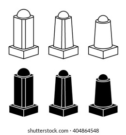 vector 3d modern concrete bollard black symbols