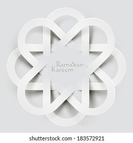 Vector 3D Muslim Paper Graphics. Translation: Ramadan Kareem - May Generosity Bless You During The Holy Month.