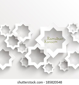 Vector 3D Muslim Paper Graphics. Translation: Ramadan Kareem - May Generosity Bless You During The Holy Month.