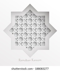 Vector 3D Muslim Paper Graphics. Translation: Ramadan Kareem - May Generosity Bless You During The Holy Month.