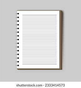 vector 3D note book day white background

