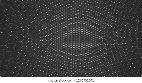 Vector 3d object from a hexagon grid with dots. stylish design