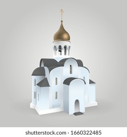Vector 3D Orthodox Church Easter Illustration