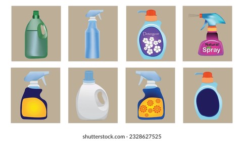vector 3d packaging for bottles, cleanser, shampoo, detergent, cream