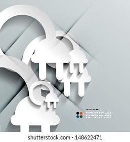Vector 3d paper plug modern design
