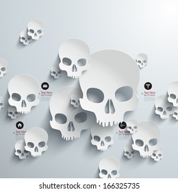 Vector 3D Paper Skulls