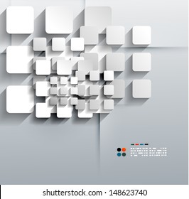 Vector 3d paper squares modern design