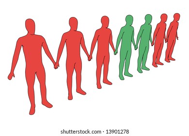 vector 3d people - outsider - isolated illustration