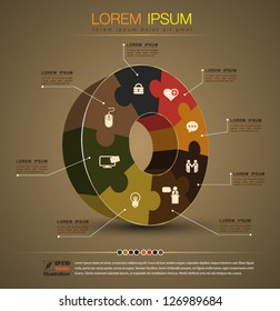 Vector 3D pie graph / loop business report or plan / modern template /  education template / business brochure