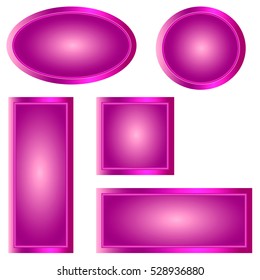 Vector 3d Pink Curved Paper Banner Isolated on White Background. Easy Paste to Any Background