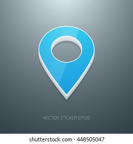 Vector 3d plastic glossy map pin icon
