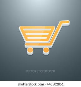 Vector 3d plastic glossy shopping cart icon