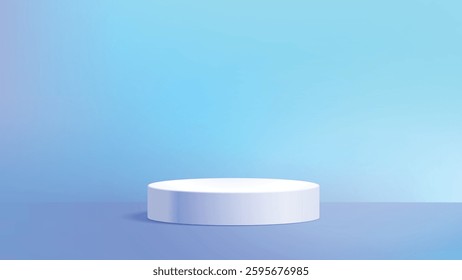 vector 3D podium with blue and purple background