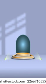 Vector 3D Podium Design Mock Up Template Pastellblau Farbe für Verkaufsgegenstände mit einfachem Design Elegant Moderne Futuristische EPS10