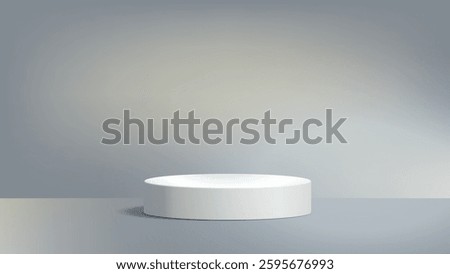 vector 3D podium with gray color background