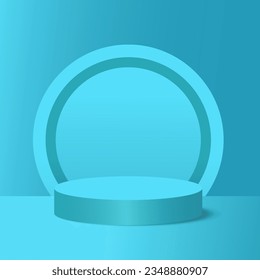 vector 3d podium scene display with  blue background