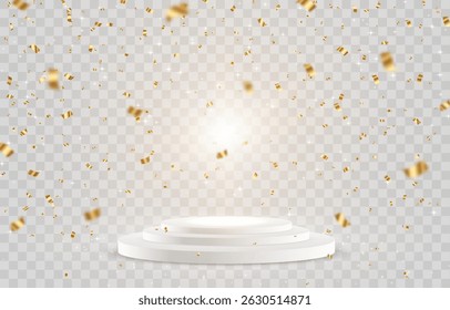 Vetor 3d pódio com holofotes png. Luzes de holofote da cena, iluminação estúdio. Estágio ou pedestal vazio. Pódio para cerimônia de premiação, apresentação do produto. Iluminação brilhante com holofotes.