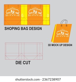Plantilla de bolsa de compra profesional Vector 3D