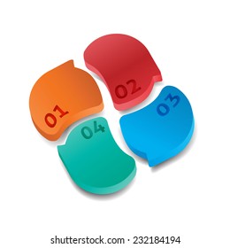 Vector 3D progress steps for tutorial