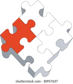 Vector. 3d puzzle in color 03