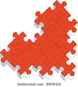 Vector. 3d puzzle in color 05