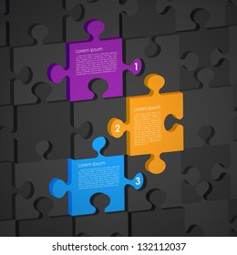 Vector 3D Puzzle Info Layout Design
