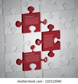 Vector 3D Puzzle Info Layout Design