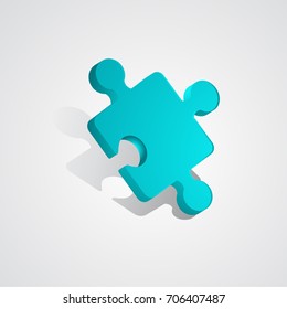 Vector 3d puzzle piece