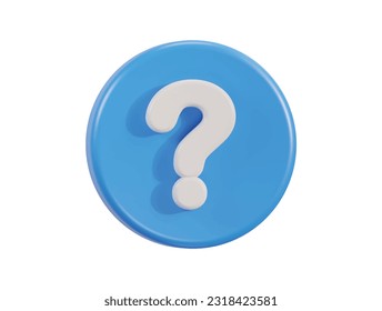 vector 3d question mark icon on the circle button vector icon illustration